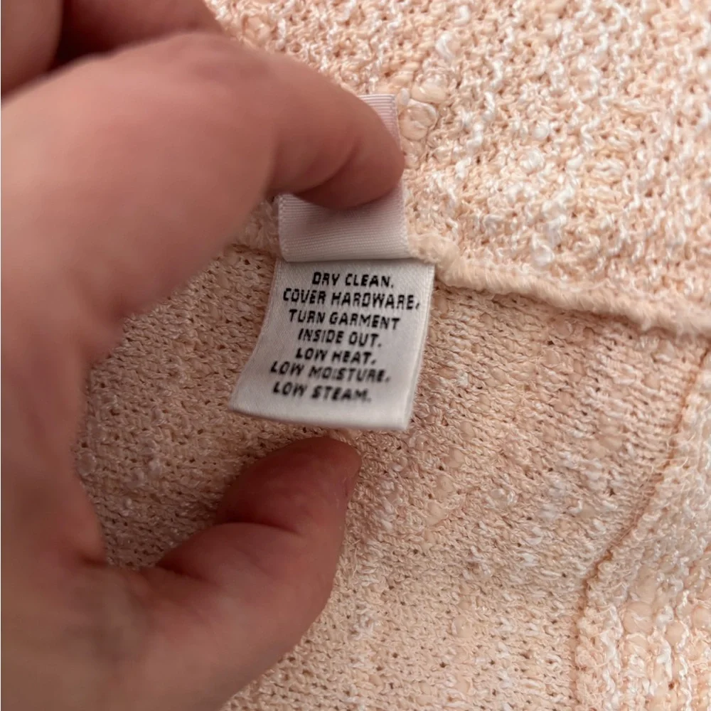 St. John Cream Textured Blazer with Black Accents - Picture 8 of 12